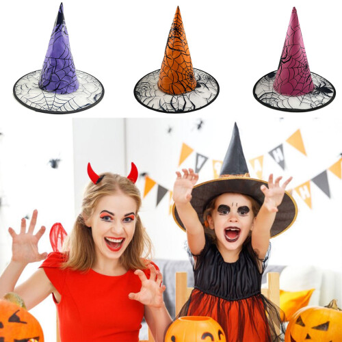 5Pcs Halloween Decorations Witch Hat Halloween for Kid-Silver 2