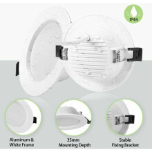 10 Pcs Extra Flat Led Downlights With Quick Connect Housing, High Brightness 5W Led Spotlights For Kitchen Bedroom, Economical Operation Energy Class