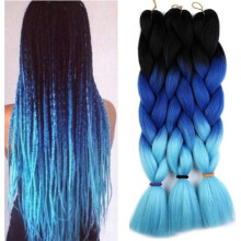 3Pcs (Blue) Braiding Hair Extensions 60cm Hair Extension Braid Braiding Hair Synthetic Braiding Brai