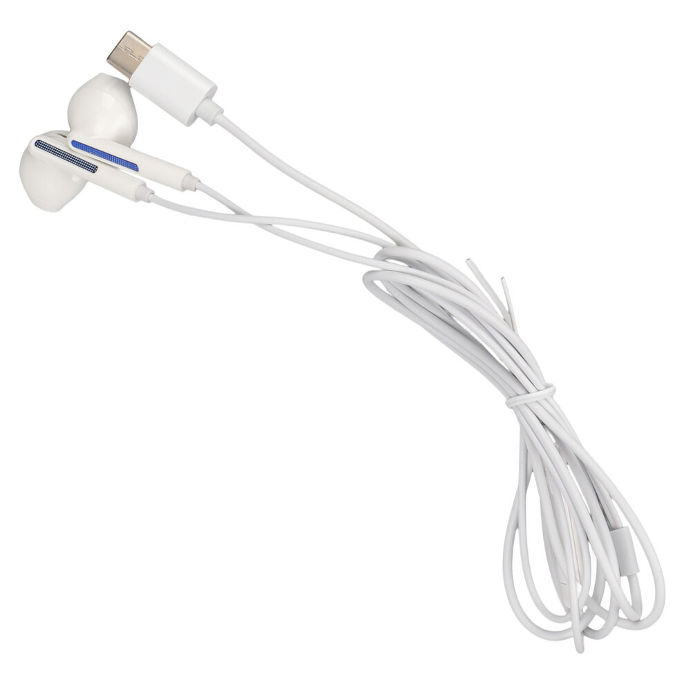 Built In Microphone Type C Earphones With Volume Control Noise Cancelling Hifi Stereo Sound Tangle Resistant Cable Wired Earbuds Wide Compatibility In 9416038581076