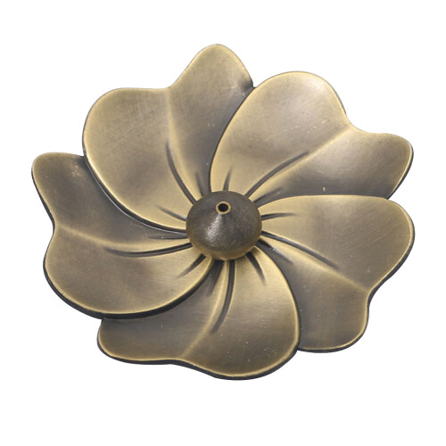 Θυμιατήριο Lotus από ορείχαλκο, με κοίλο σχεδιασμό, κεραμικό δοχείο συλλογής