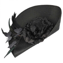 3Pcs Women Straw Fascinator for Banquet with Butterfly Black Headwear