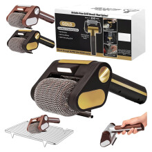 Electric Grill Cleaner Bristle 304 Stainless Steel Cordless BBQ Scraper With LED Spotlight 350 RPM Black