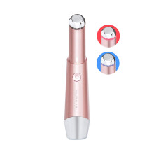 Eye Massager Heated Eye Wand with Vibration Heat Therapy Red Blue Light USB Rechargeable Rose Gold