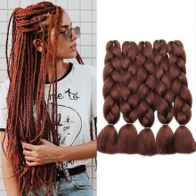 (Dark Auburn) 5 pcs 24 Inch Braiding Hair Extensions Ombre Jumbo Braiding Hair Braid Hair Extensions for Braiding Ash Blonde