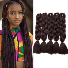 (Wine Red) 5 pcs 24 Inch Braiding Hair Extensions Ombre Jumbo Braiding Hair Braid Hair Extensions for Braiding Ash Blonde