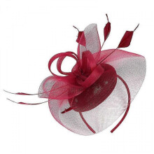 (Dark Red) Hats for Women Tea Party Headwear Cocktail Halloween Accessory