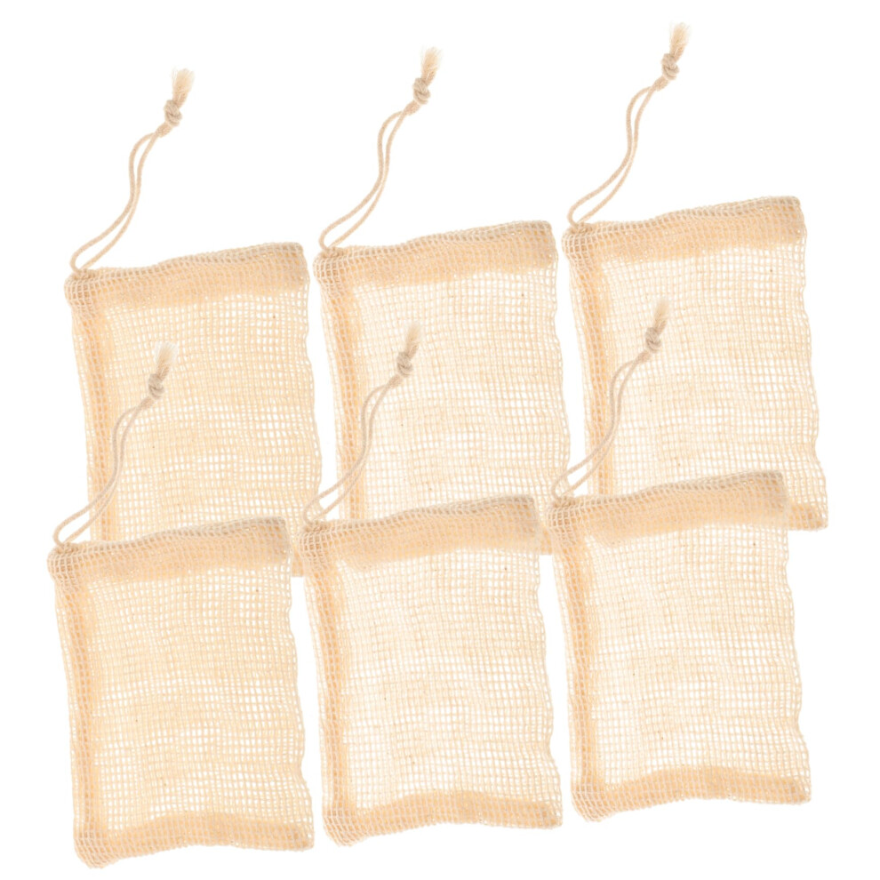 6pcs Soap Saver Mesh Bags with Drawstring Hanging Rope for Rich Lather and Gentle Exfoliation