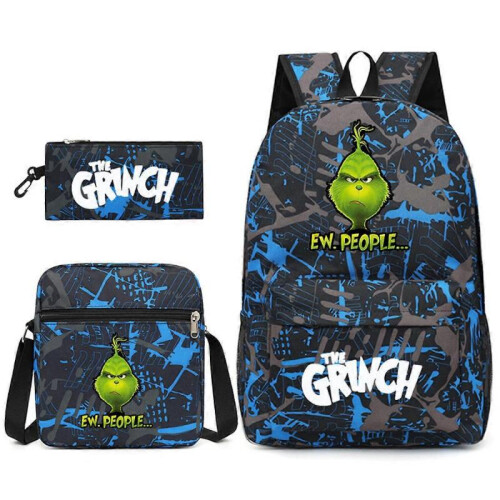 3pcs/set Printed Backpack Set with Shoulder Bag Pencil Case Travel Daypack Lightweight