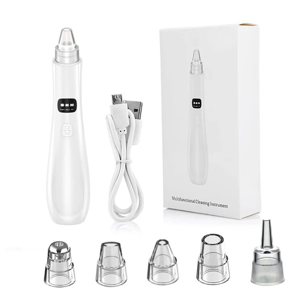 Blackhead Remover Pore Vacuum with 3Speed Suction, 5 Probes, USB Rechargeable for Face Cleaning