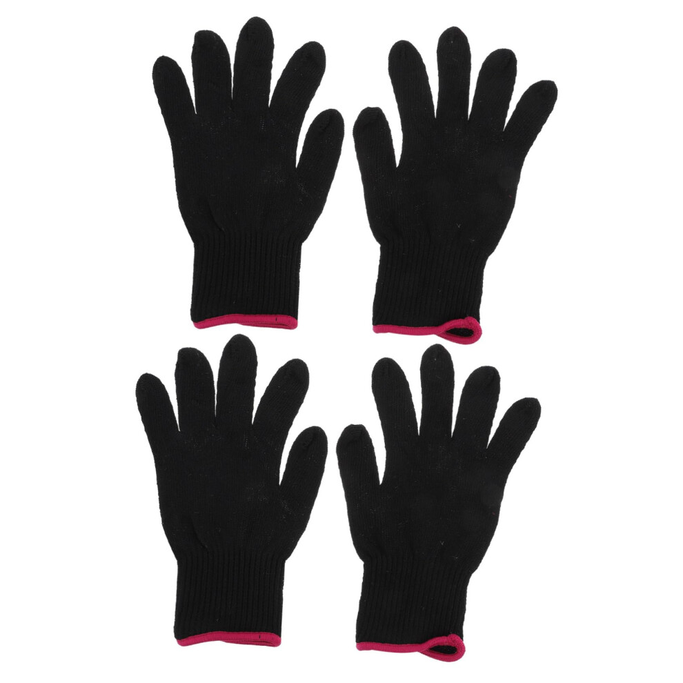 Heat Resistant Gloves with AntiSlip Silicone Bumps for Curling Iron Hair Styling Barbershop and Home Use