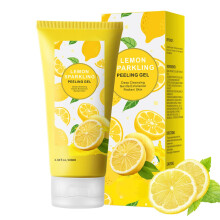 Lemon Exfoliating Gel Face Exfoliator with Vitamin C for Deep Pore Cleansing and Dead Skin Removal