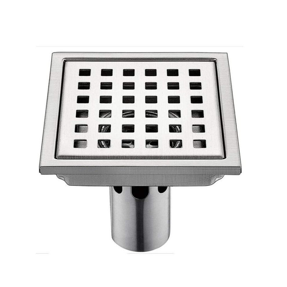 Stainless Steel Square Shower Floor Drain With Removable Hair Strainer And Antiodor Design 9001264002992