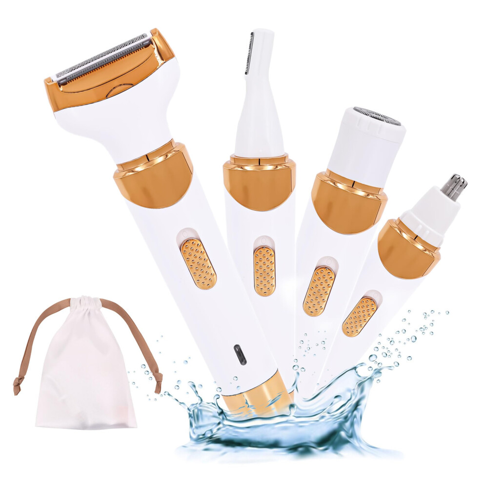 4 in 1 Rechargeable Electric Razor for Women Waterproof Wet Dry Bikini Trimmer Painless Hair Removal