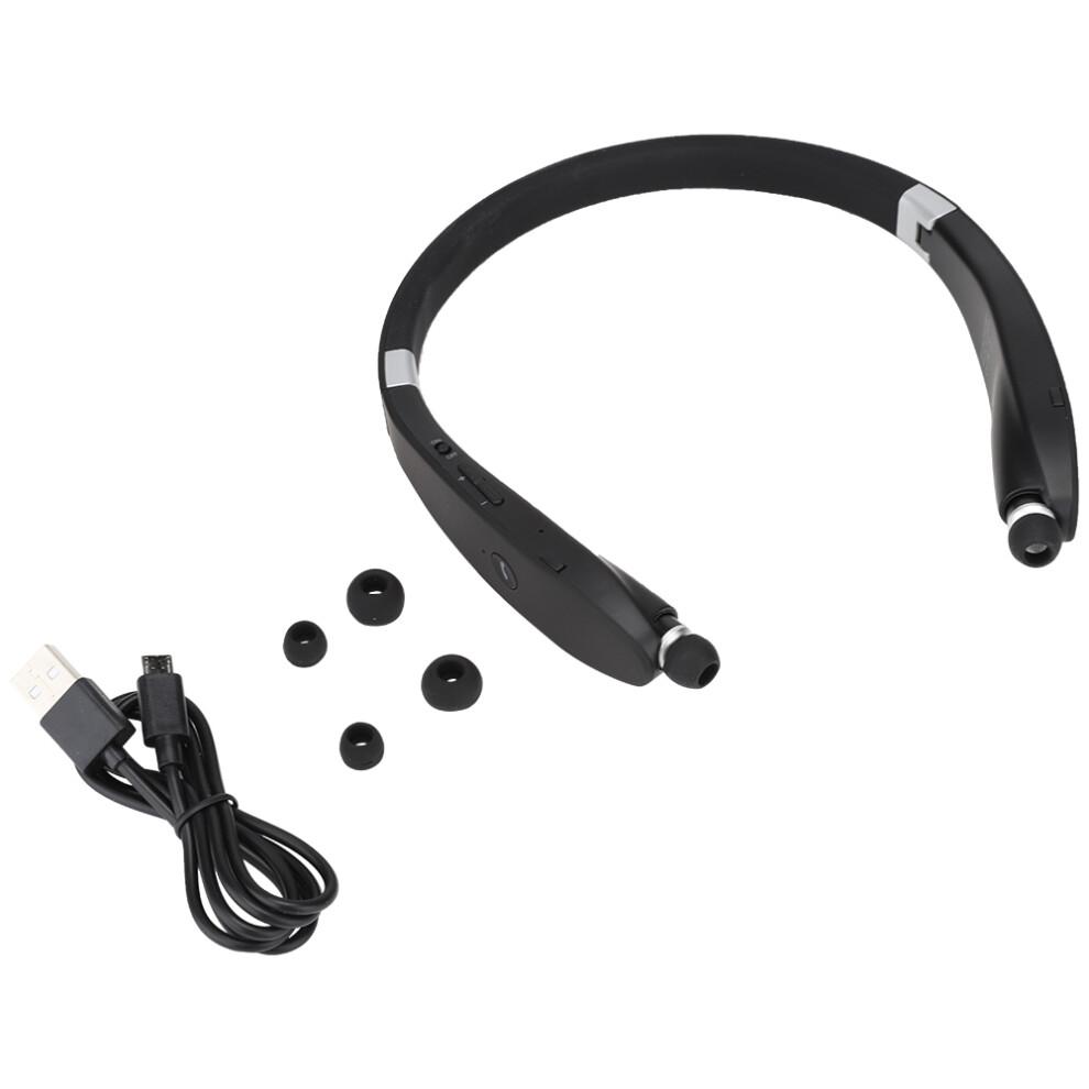 Retractable Earbuds Headset, Neckbands With Bluetooth 5.0, Foldable Design Sweatproof Wireless Earphones, Noise Isolating Earbuds Voice Dialing Crysta 9416038588211