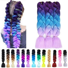 3pcpack 24inch Synthetic Ombre Jumbo Braiding Hair Extension Kanekalon Hair Braiding Extensions for Crochet Twist Braiding Hair