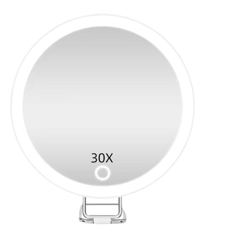 Light Ed Magnifying Makeup Mirror 30X Ultra Magnification Rechargeable With Suction Cup And 3 Modes