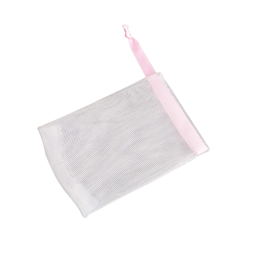 Soap Saver Pouch 5pcs Exfoliating Foaming Net for Shower Body and Face with Hanging Loop