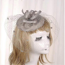 (kids, female) Hat Cocktail Tea Party Headwear with Veil for Girls and Women