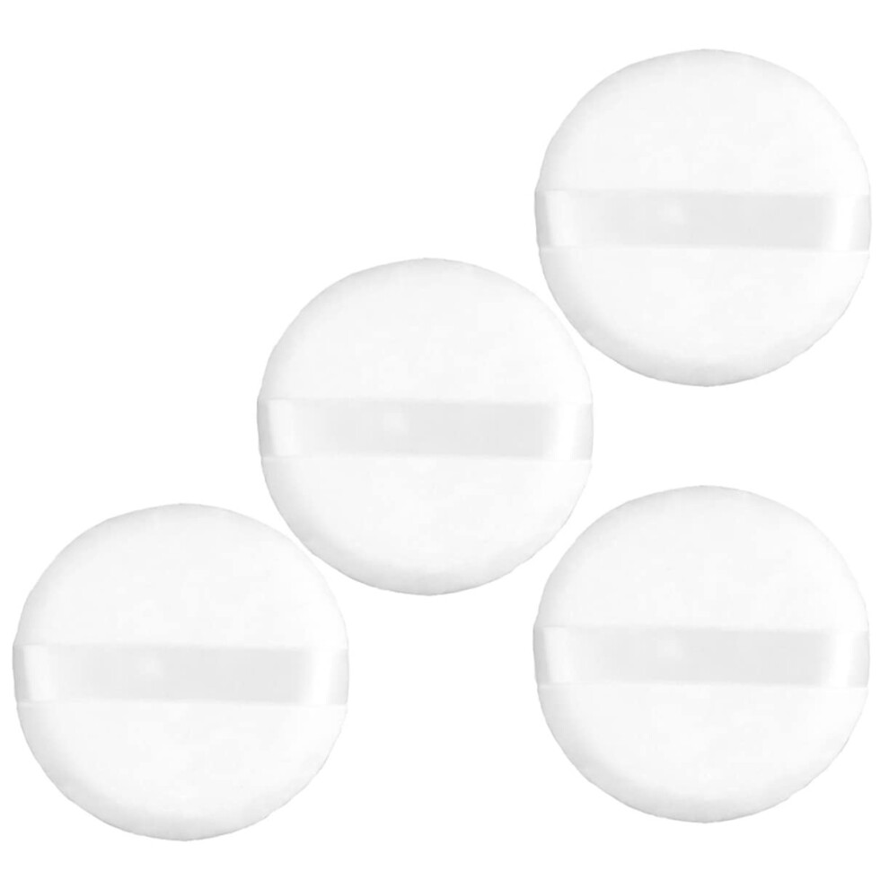 4PCS Large Round Powder Puff UltraSoft Velour Makeup Applicator for Even Coverage, Washable Reusable