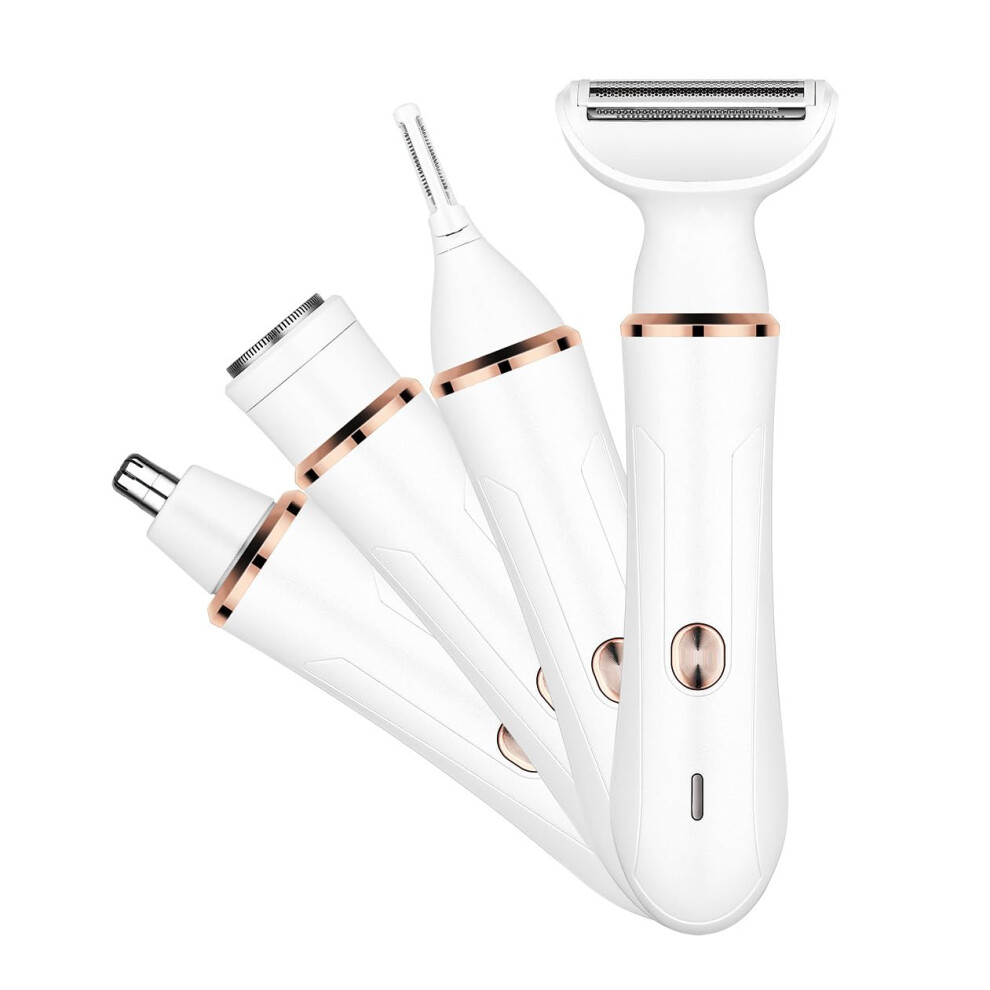 Women's Electric Bikini Trimmer 4 in 1 Rechargeable Lady Shaver for Face Body and Sensitive Skin