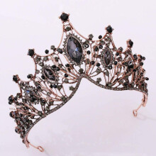 Diademi scintillanti con strass, corona reale vintage con lega resistente per donna, corona da principessa in cristallo per ballo di fine anno, festa