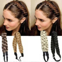 4 PCS Women Synthetic Wig Braided Hair Bands Elastic Hairbands