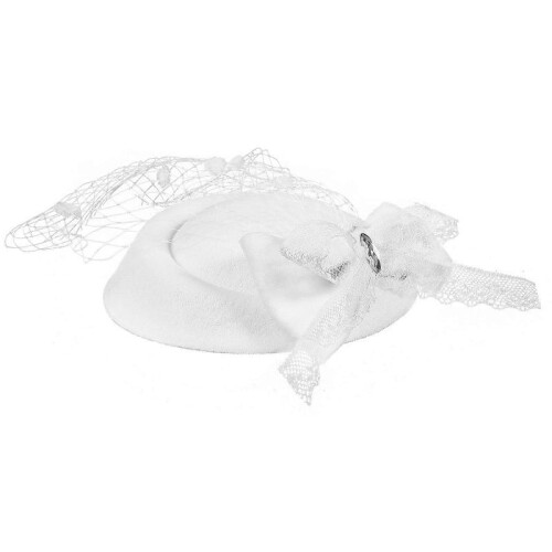 4Pcs Fascinator Hat White Woolen for Decoration Wedding Headwear