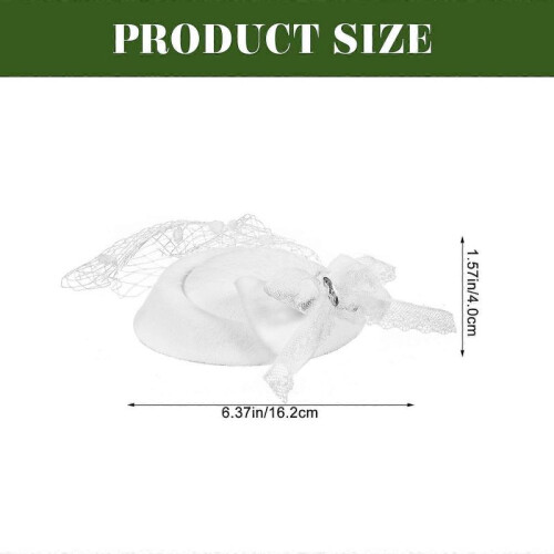 4Pcs Fascinator Hat White Woolen for Decoration Wedding Headwear 1