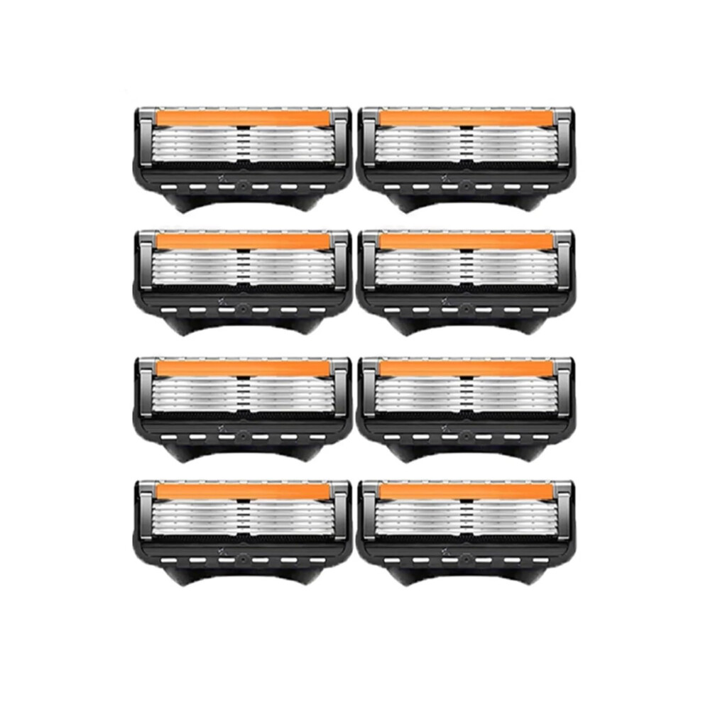 Men's Shaving Razor Kit 5Blade Manual Razor for Beard and Face Hair Removal with AntiSlip Grip 8pcs