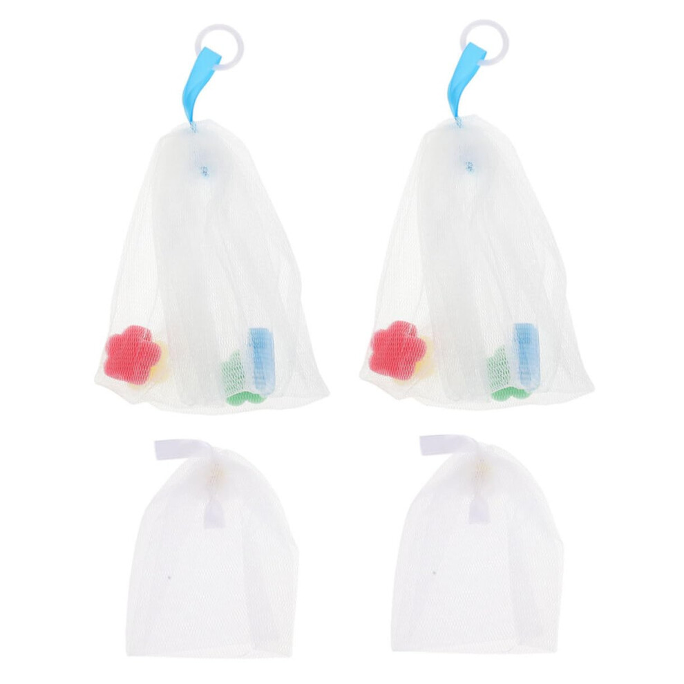4pcs Exfoliating Soap Saver Bags for Gentle Skin Cleansing and Rich Foam, Durable and Reusable