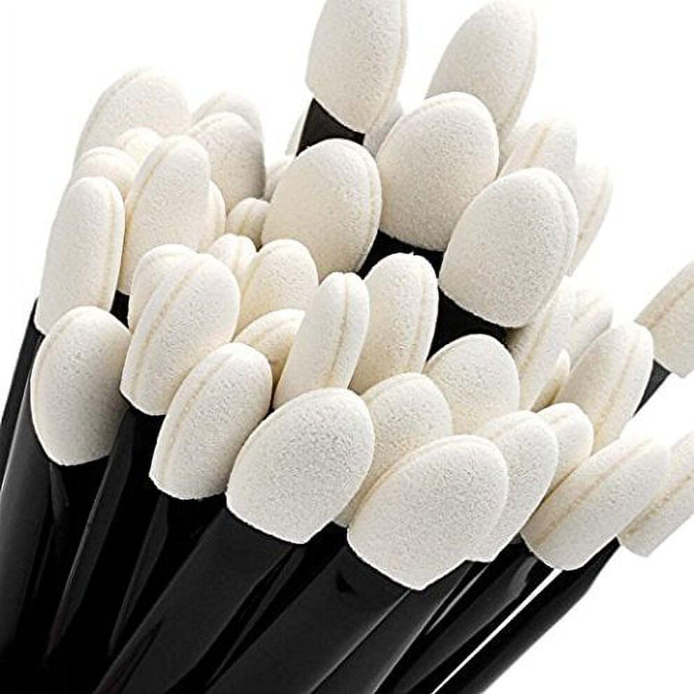 100 Pcs Black Eyeshadow Sponge Applicators with Soft DoubleSided Tips for Precise Eye Makeup