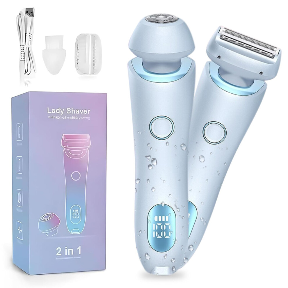 Blue Electric Shaver For Women Rechargeable Smooth Shaving Wet And Dry Ladies Razor