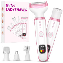 Women's Electric Shaver 5in1 Ladies Electric Razor with LED Display for Legs Bikini and Face