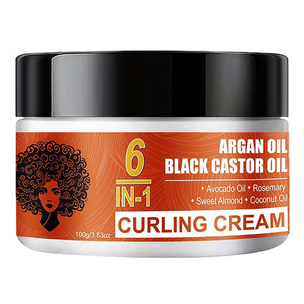 Cream/Black Curl Defining With Argan And Castor Oil, Anti Frizz Hydrating Formula For Curly Hair