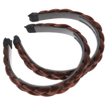 Brown Braiding Hair Band Wig Braid Headwear Headbands for Girls 10Pcs