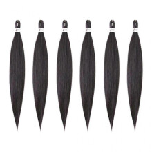 6 Pieces Pre Stretched Braiding Hair Hair Extension Braiding Hair Black 04