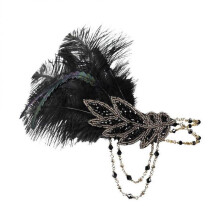 Stylish Fascinator Headband for Bride Headwear 6Pcs Black Set