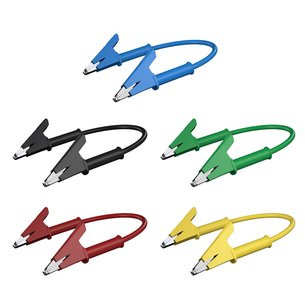 Pack Of 5 Heavy Duty Alligators Clip Test Leads 1Meter Flexible 7704000503976