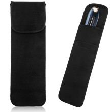 Hair Straightener and Curling Iron Travel Case, Heat Resistant Neoprene Dual Pocket Organizer, Black 14.96'x5.1'