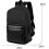 Black PU Leather Travel to Work Laptop Backpack 5