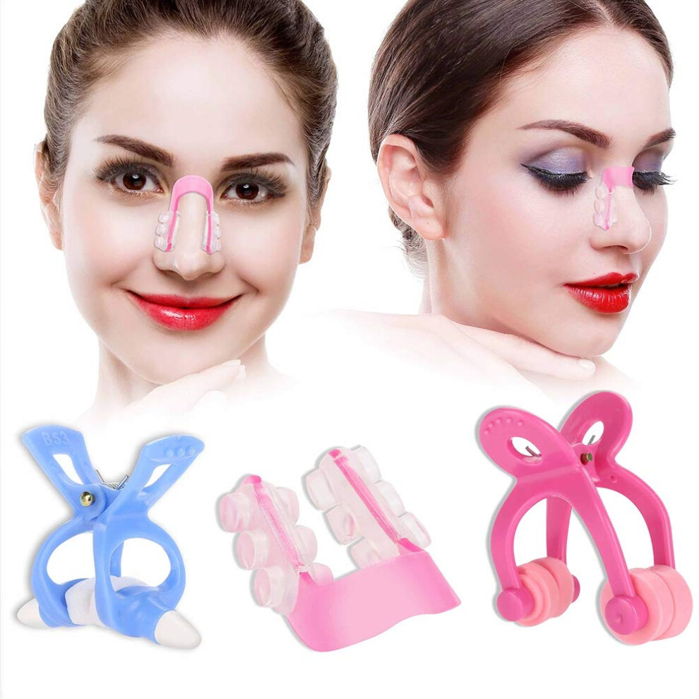 Nose Shaper and Lifter Clip Set, Soft Silicone Nose Bridge Straightener for Slimming, Women and Men
