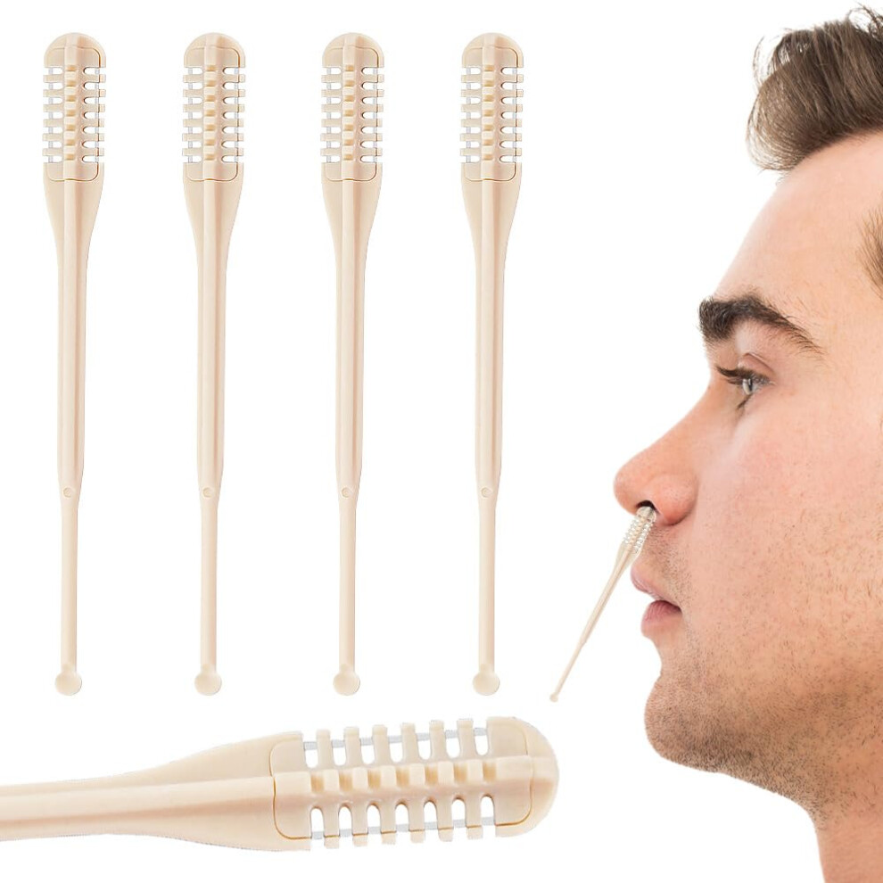 Nose and Ear Hair Trimmer 4 Pack, Manual Dual Function 360 Rotating Blades, Compact Travel Size