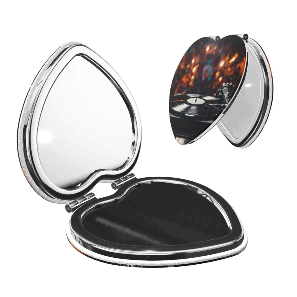Compact Mirror with PU Leather Dual Magnification Travel Makeup Pocket Mirror for Purse Women Girls