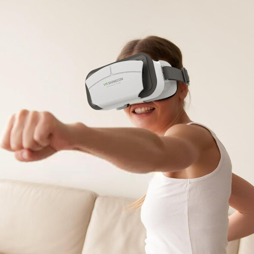 3D VR Headset Comfortable, SmartphoneCompatible, Adjustable Head Strap, Wide Screen Compatibility, Lenses Included 2