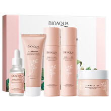 Camellia Face Cream and Vitamin C Moisturizing Toner Set, Deep Hydration AntiWrinkle Care, 5PCS