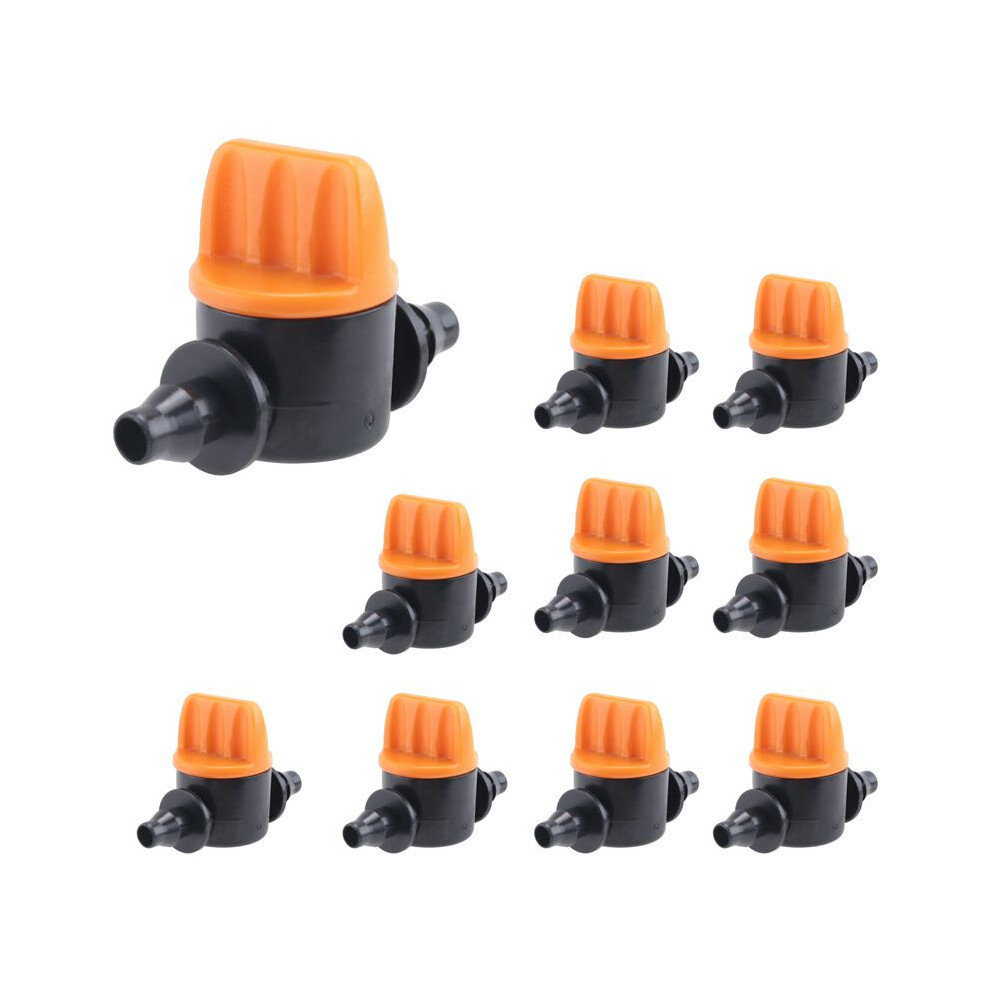 Mini Valve With 4/7Mm Hose Garden Irrigation Barbed Water Flow Control Valve Agriculture Tools Drip Irrigation Fittings 10 Pcs 6131627712435