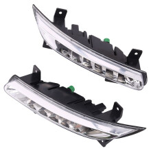 1Pair Car LED DRL Fog Light for  Fluence 2014+ Auto Driving Lamp Daytime Running Light Bumper Lamp