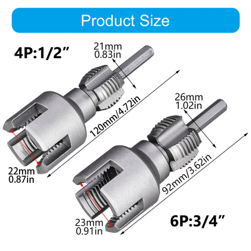 1/2''  3/4'' Water Pipe Thread Opener-   6 points 1