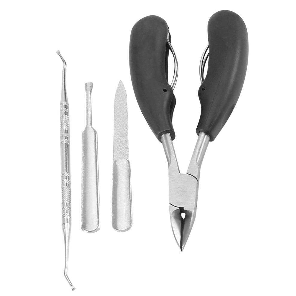 4 Pcs Toenail Clippers, Thick & Ingrown Toe Nail Clippers For Men & Seniors, Pedicure Clippers Toenail Cutters Exogio